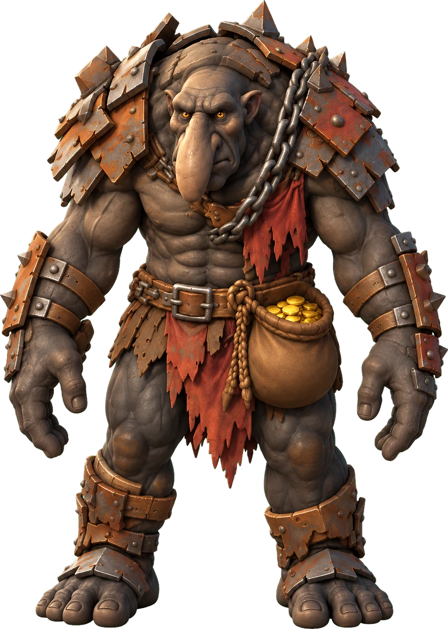 O Troll com os seis espaços de item em volta